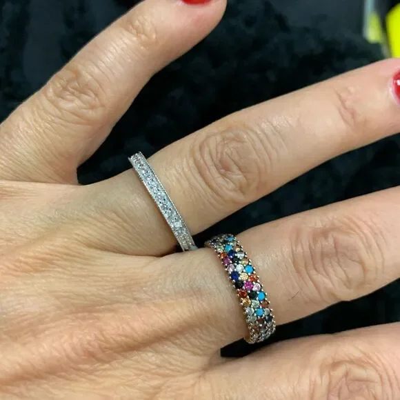 Sterling Silver Wedding Eternity Band